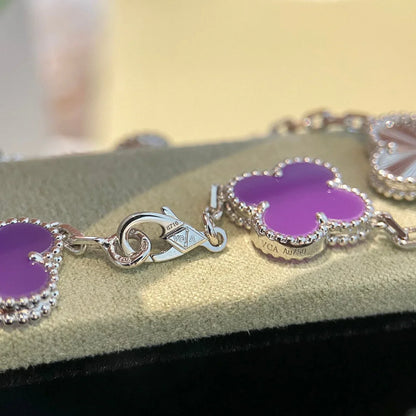 [AuraEcho] CLOVER 5 MOTIF VIOLET BRACELET COLLECTION