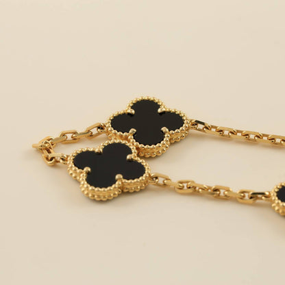 [AuraEcho] CLOVER 5 MOTIF ONYXS BRACELET COLLECTION