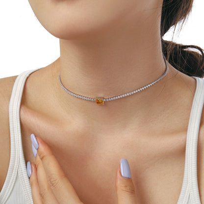 [AuraEcho]2.0 carat Ornate Emerald Cut Necklace