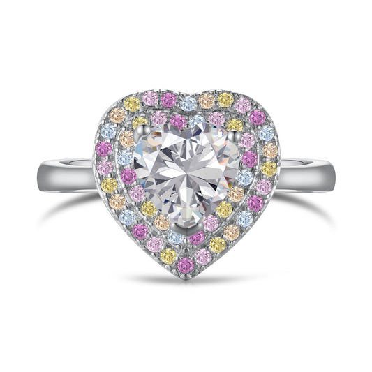 [AuraEcho]Delicate Ebullient Heart Shape Wedding Ring