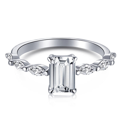 [AuraEcho]1.0 Carat Dainty Resplendent Radiant Cut Daily Ring