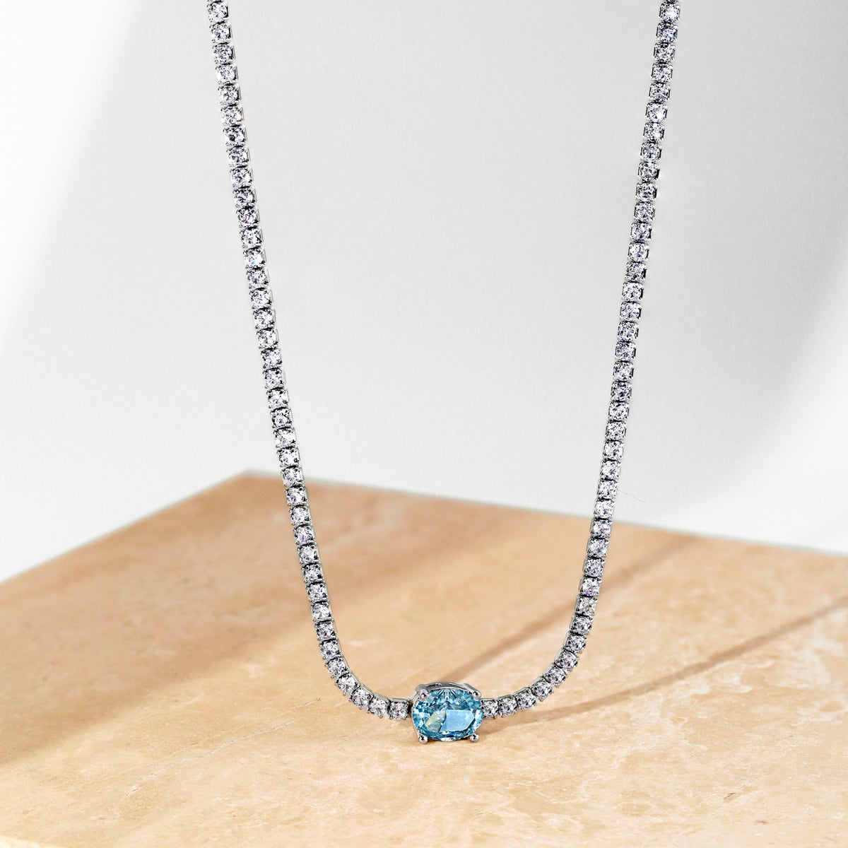 [AuraEcho]1.0 Carat Shining Oval Cut Necklace