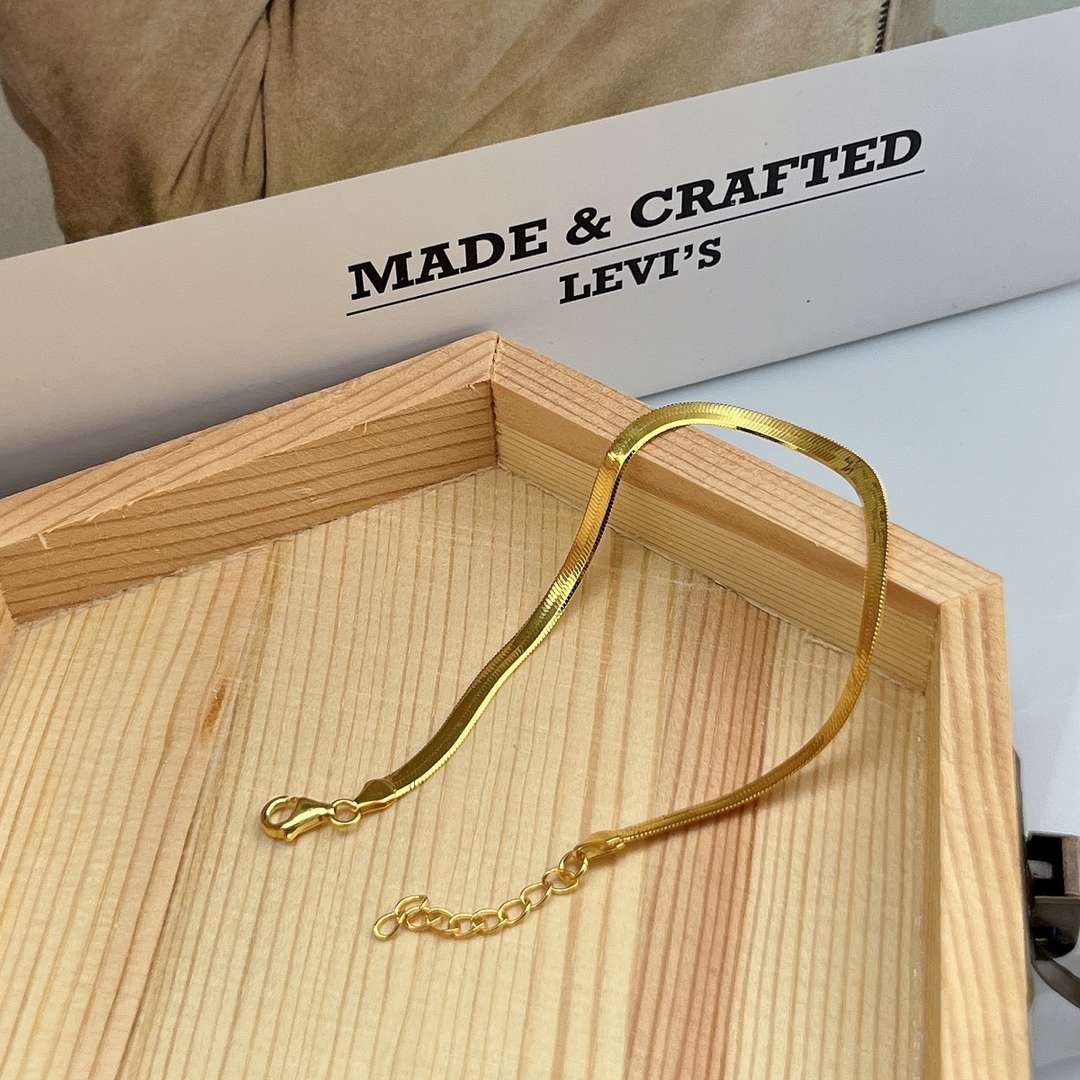 [AuraEcho]Flat Snake Bone Chain Blade Necklace