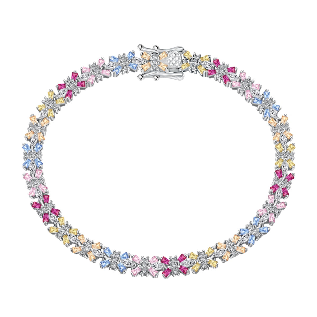 [AuraEcho]Radiant Colorful Emerald Cut Party Bracelet