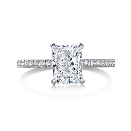 [AuraEcho]2.0 Carat Dazzling Sparkling Radiant Cut Party Ring