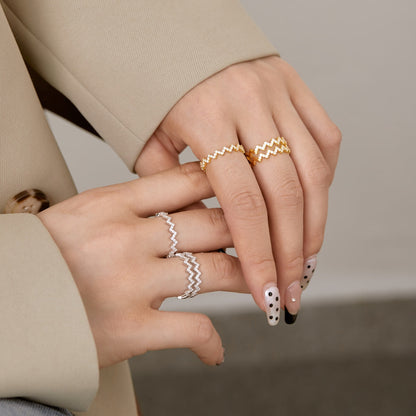 [AuraEcho]Delicate Enchanting Wave Shape Daily Ring