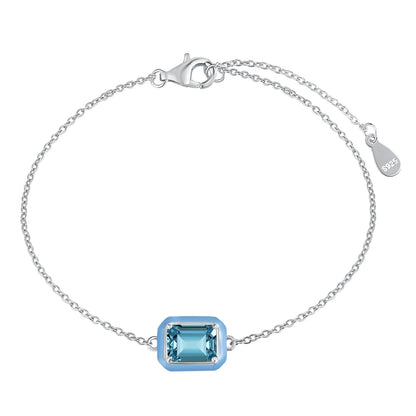 [AuraEcho]2.0 Carat Sparkling Colorful Emerald Cut Daily Bracelet