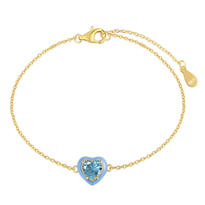[AuraEcho]Sparkling Romantic Heart Shape Lover Bracelet