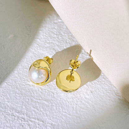 [AuraEcho]Dainty Bread Pearl Earrings