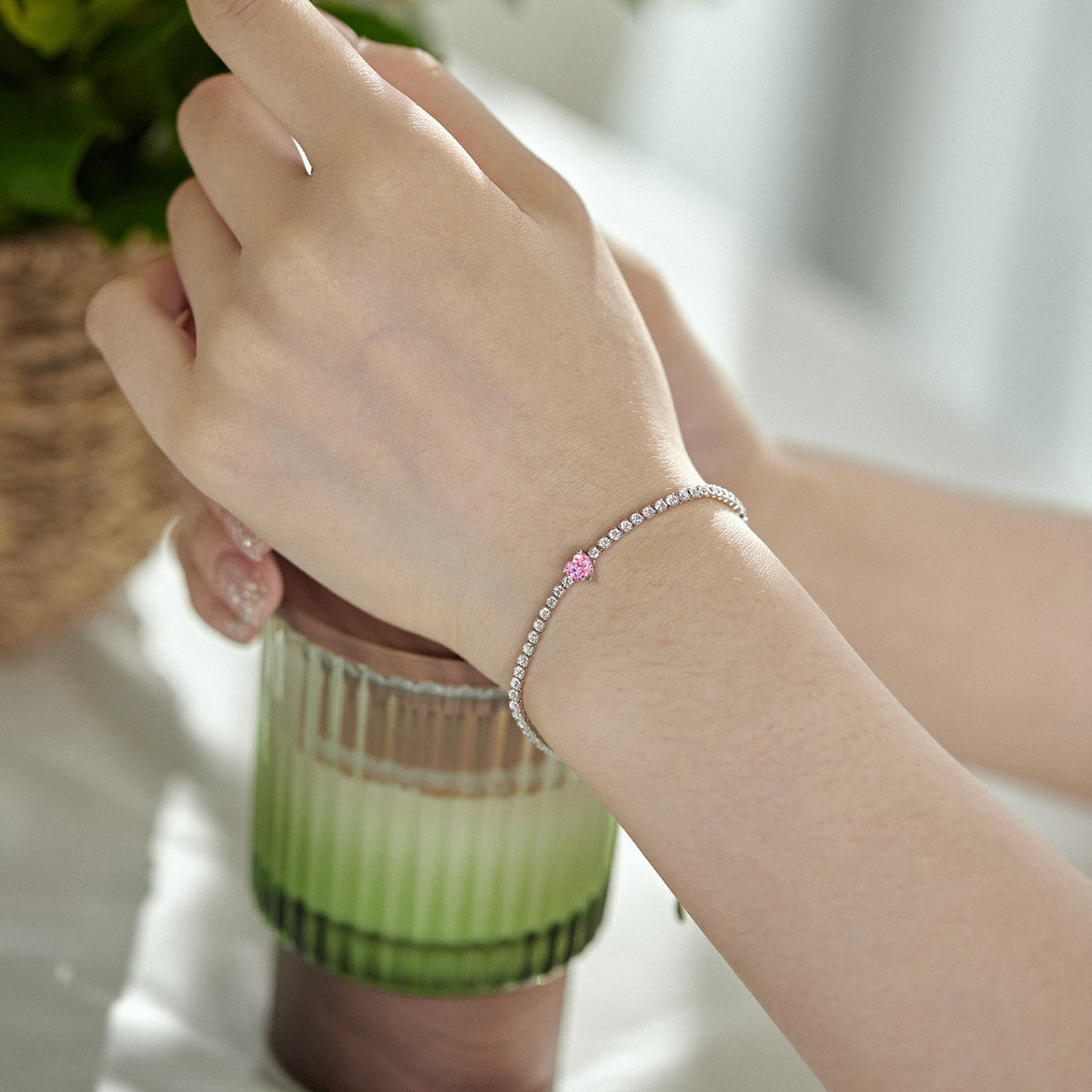 [AuraEcho]0.5 Carat Elegant Romantic Heart Shape Lover Bracelet