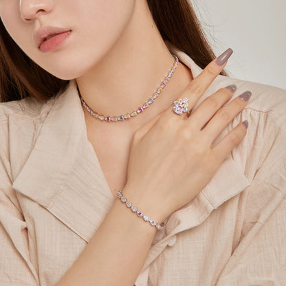 [AuraEcho]Sparkling Colorful Water Drop Shape Daily Ring