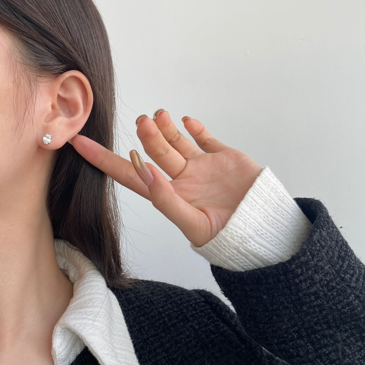 [AuraEcho]Oval Classic Dignified Elegant Earrings