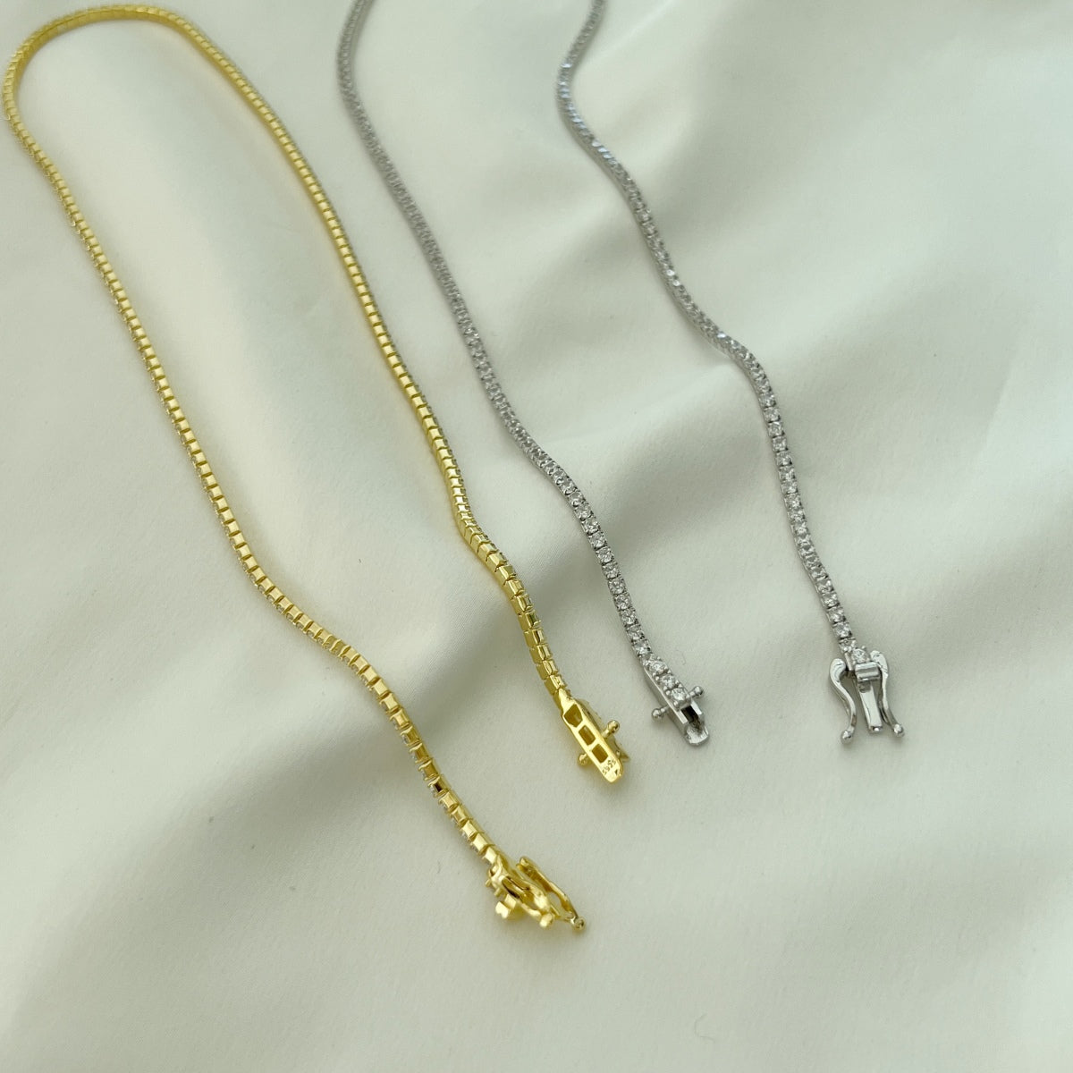 [AuraEcho]Delicate Round Shape Tennis Necklace