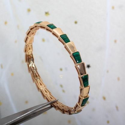 [AuraEcho]SERPENTI BRACELET PINK GOLD MALACHITE