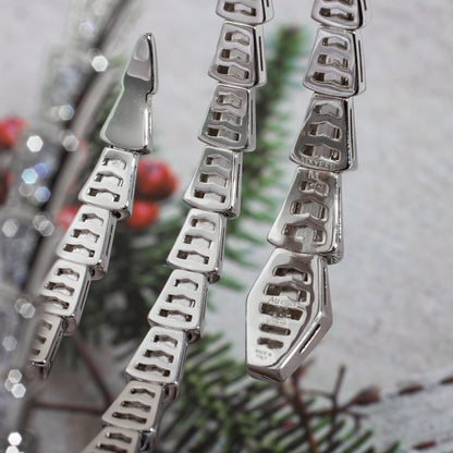 [AuraEcho]SERPENTI BRACELET SILVER DIAMOND DOUBLE ROW