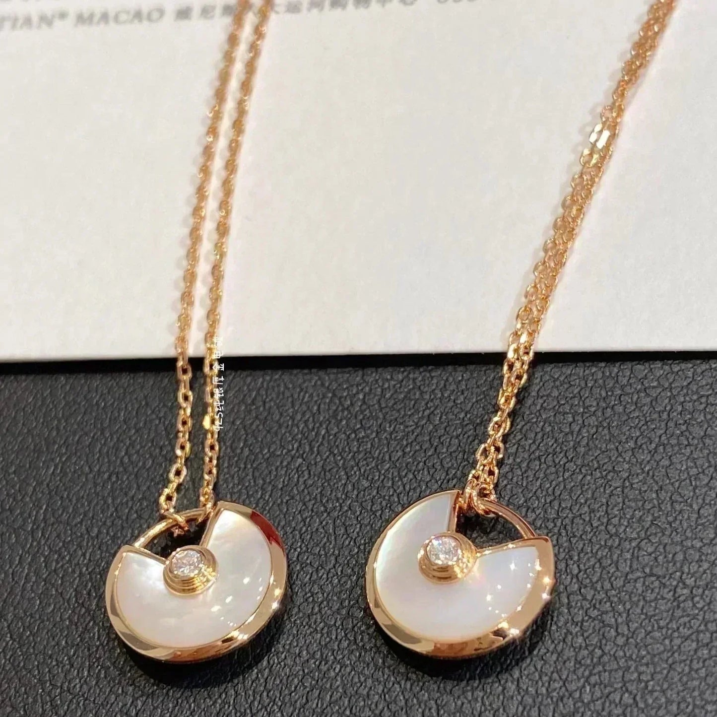 [AuraEcho]AMULETTE ROSE GOLD MOP NECKLACE