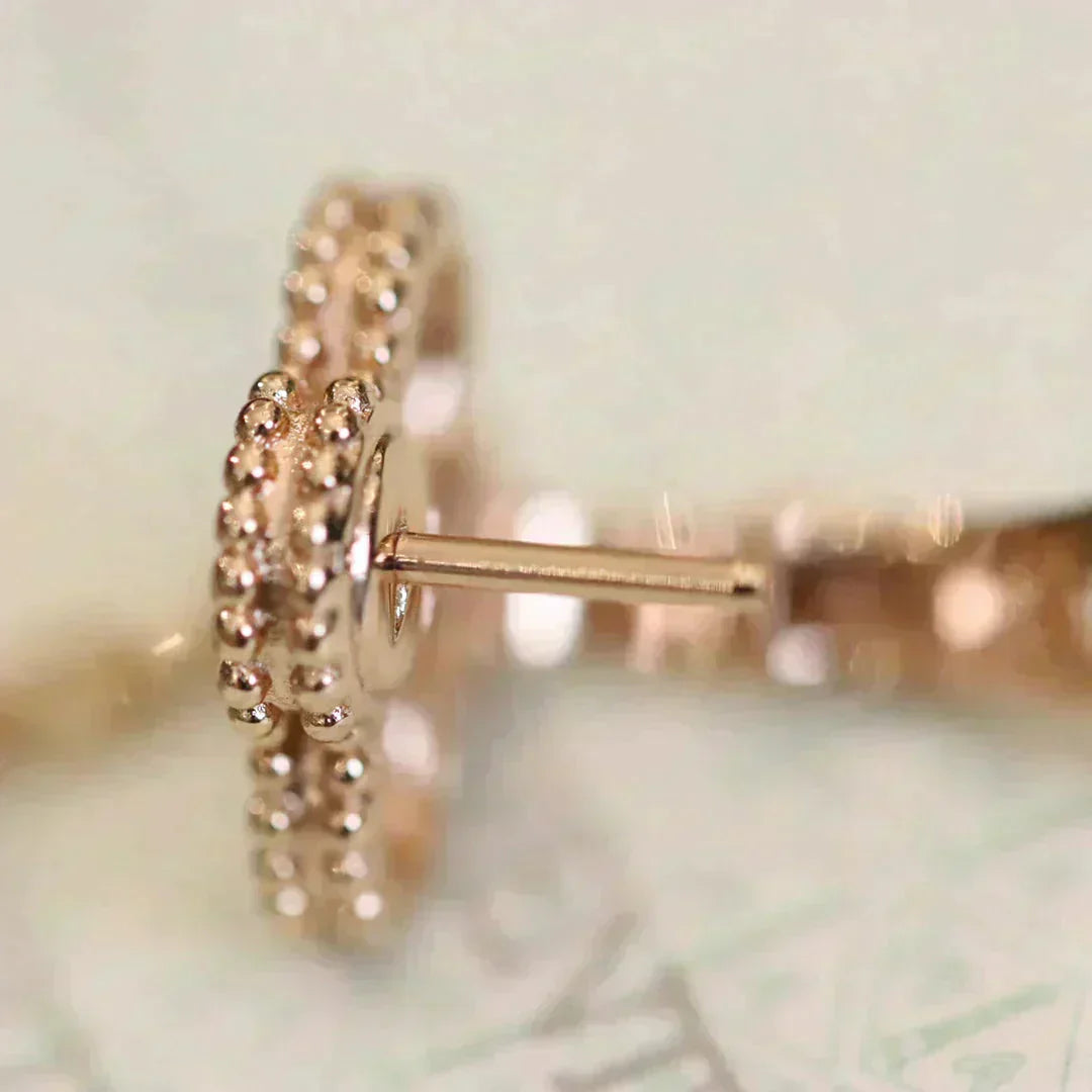 [AuraEcho]CLOVER MEDIUM 1 MOTIFS FUll DIAMOND EARRINGS