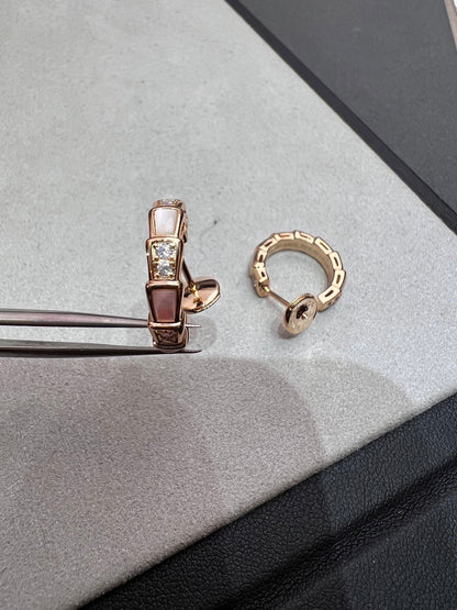 [AuraEcho]SERPENTI MOP PINK GOLD EARRINGS