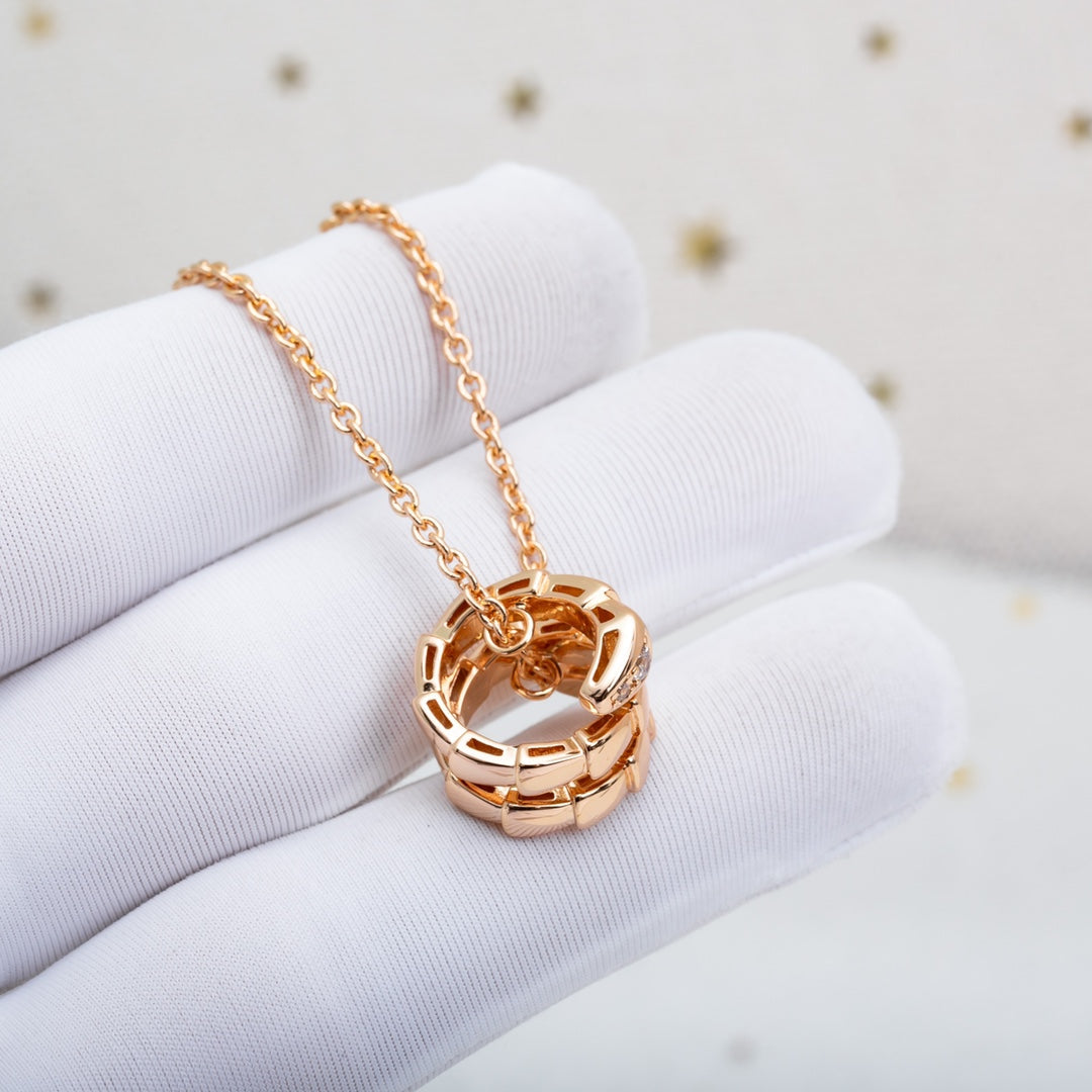 [AuraEcho]SERPENTI PINK GOLD NECKLACE DIAMOND