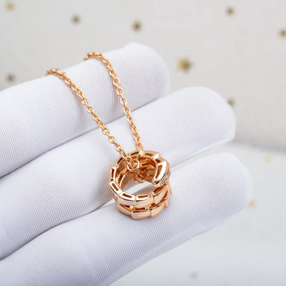 [AuraEcho]SERPENTI PINK GOLD NECKLACE DIAMOND