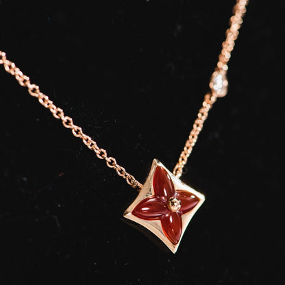 [AuraEcho]STAR NECKLACE PINK GOLD 1 DIAMOND