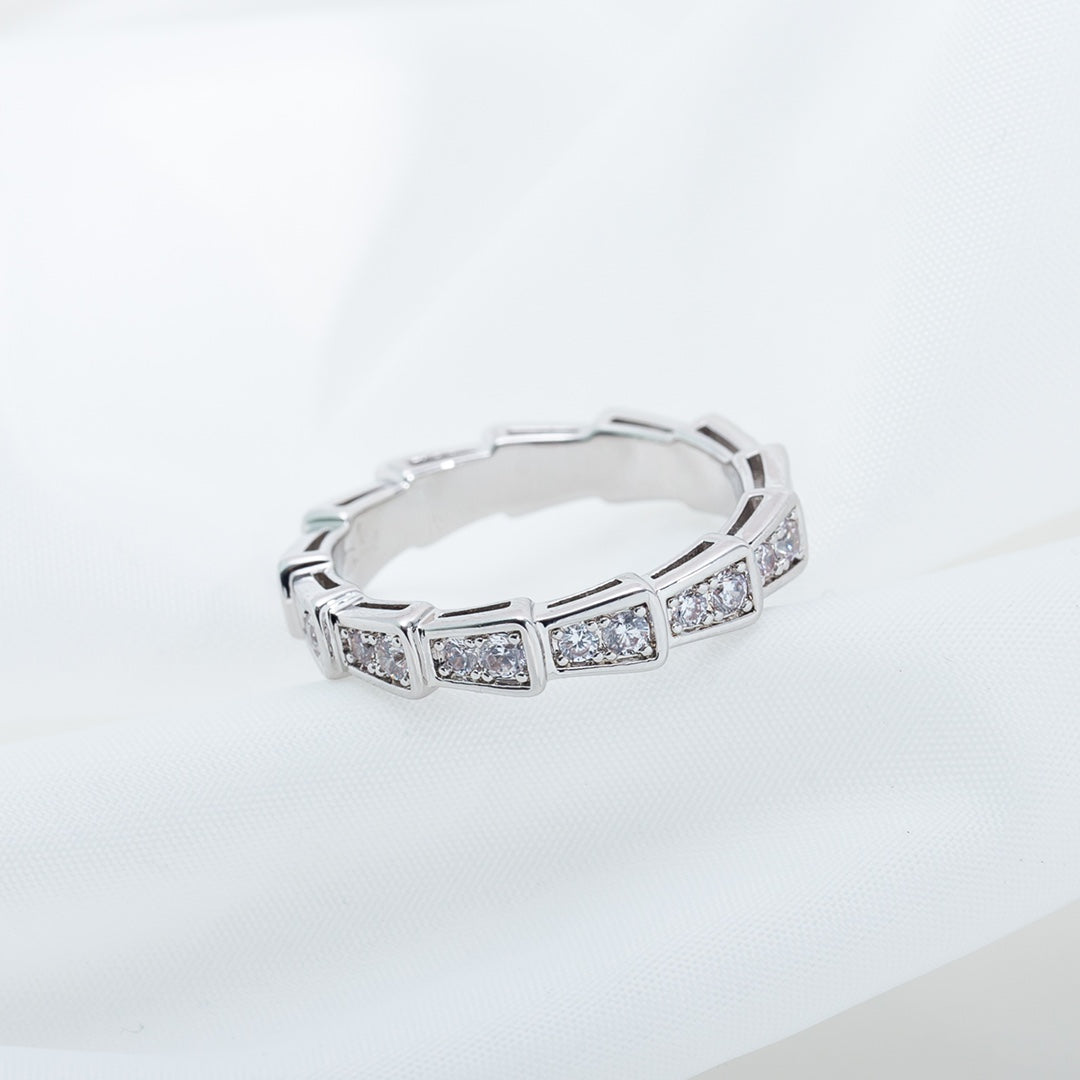[AuraEcho]SERPENTI RING SILVER DIAMOND PAVED 3MM