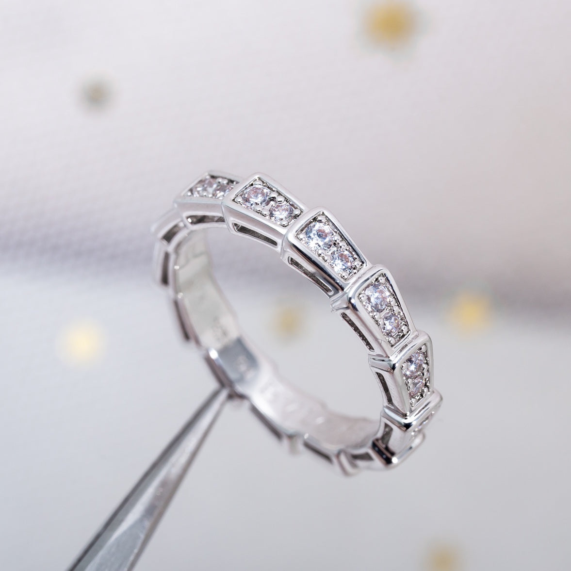 [AuraEcho]SERPENTI RING SILVER DIAMOND PAVED 3MM