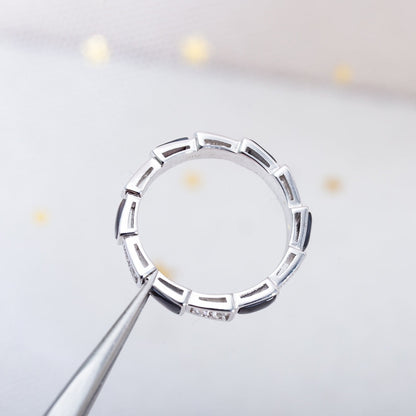 [AuraEcho]SERPENTI RING SILVER  DIAMOND BLACK MOP 3MM