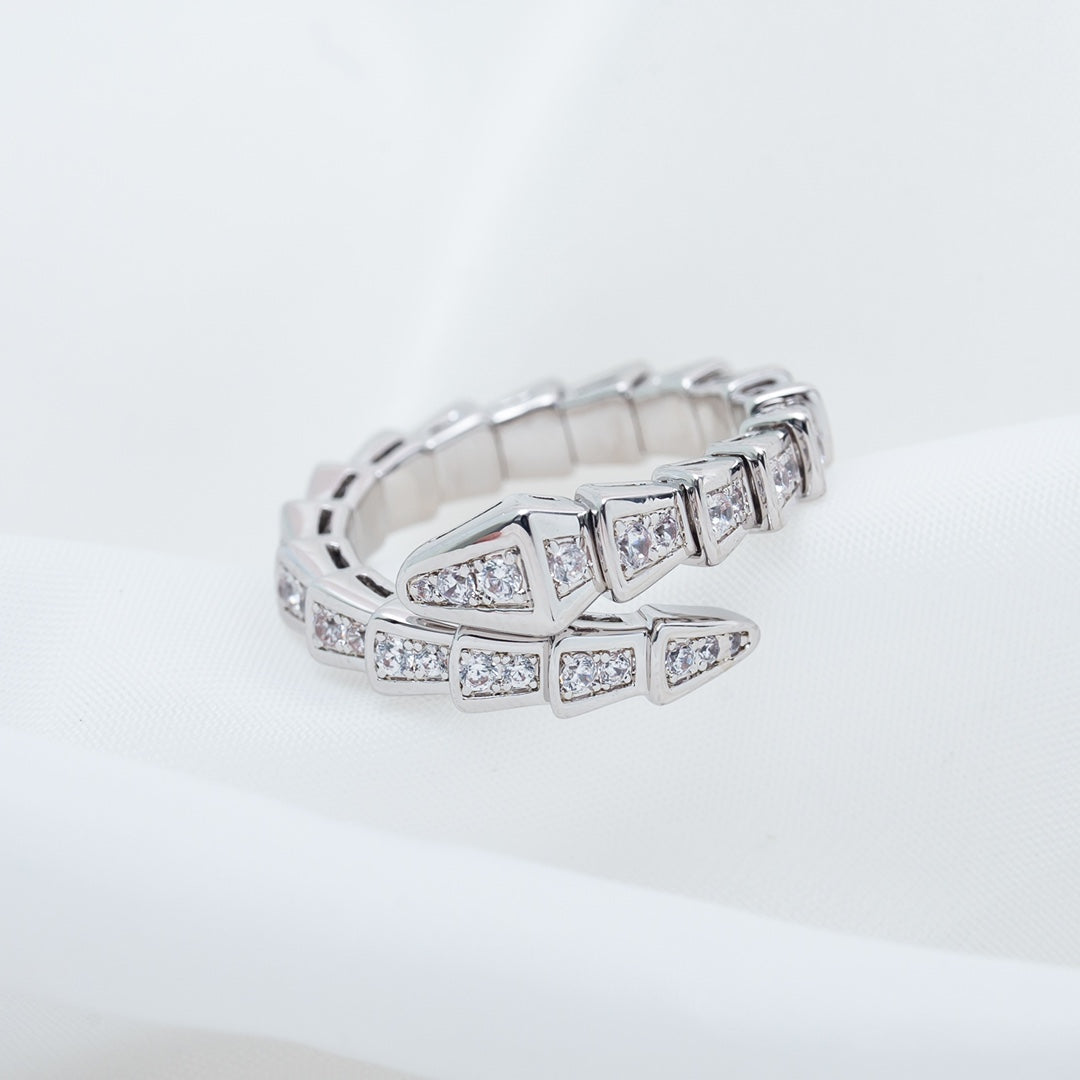 [AuraEcho]SERPENTI RING SILVER DIAMOND PAVED 4MM