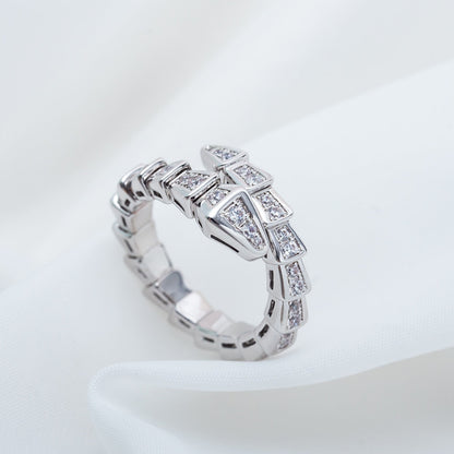 [AuraEcho]SERPENTI RING SILVER DIAMOND PAVED 4MM