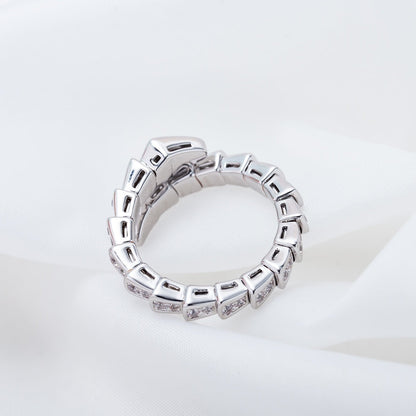 [AuraEcho]SERPENTI RING SILVER DIAMOND PAVED 4MM