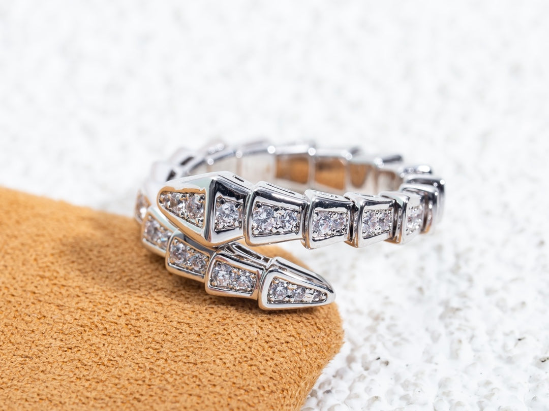 [AuraEcho]SERPENTI RING SILVER DIAMOND PAVED 4MM