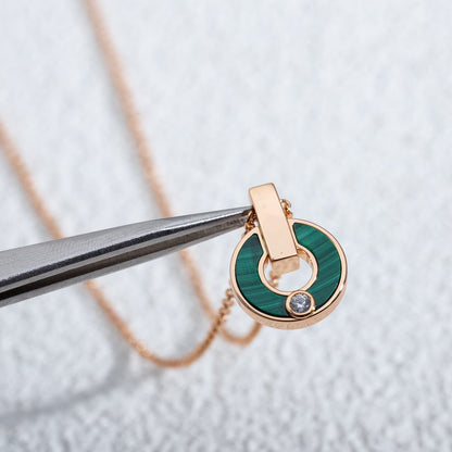 [AuraEcho]GARI NECKLACE PINK GOLD MALACHITE