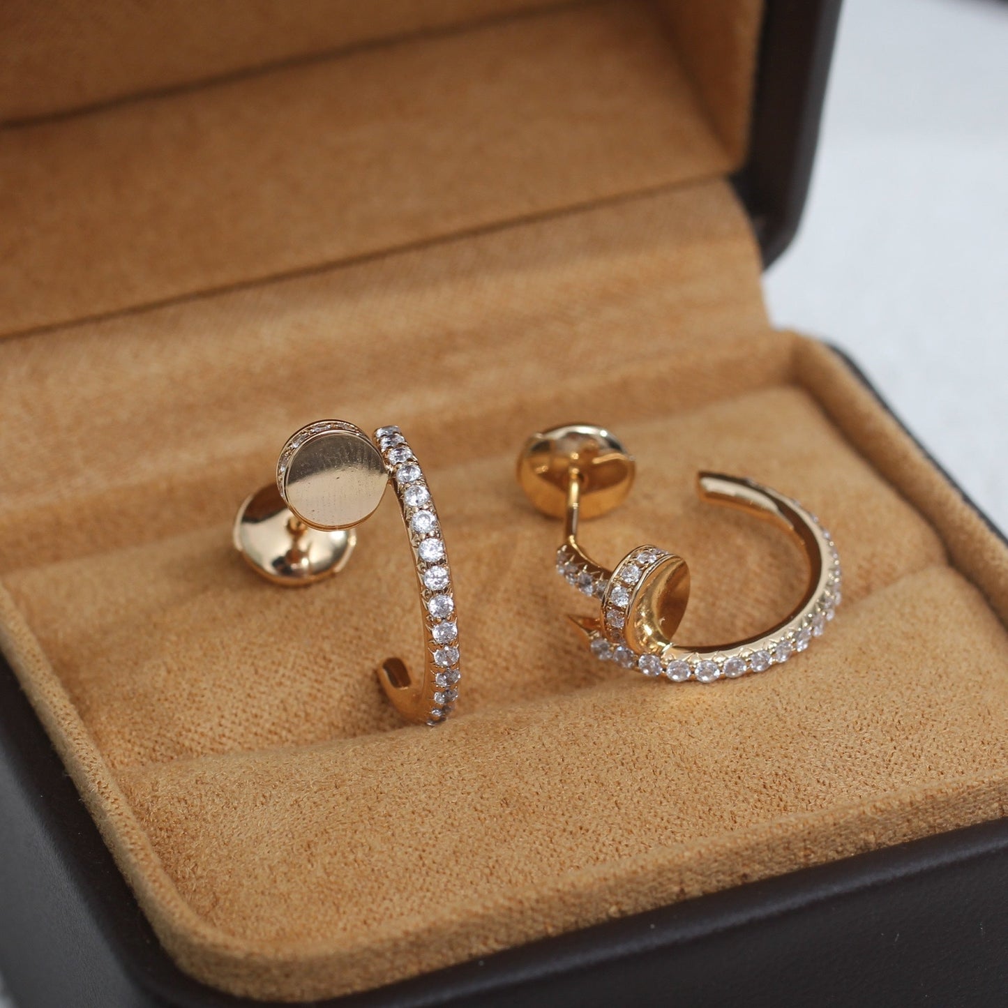 [AuraEcho]JUSTE EARRINGS 12.75MM PINK GOLD DIAMOND