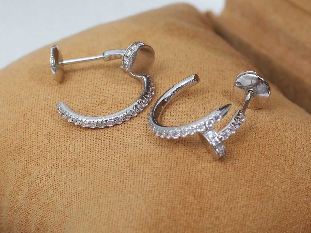 [AuraEcho]JUSTE EARRINGS 12.75MM SILVER DIAMOND
