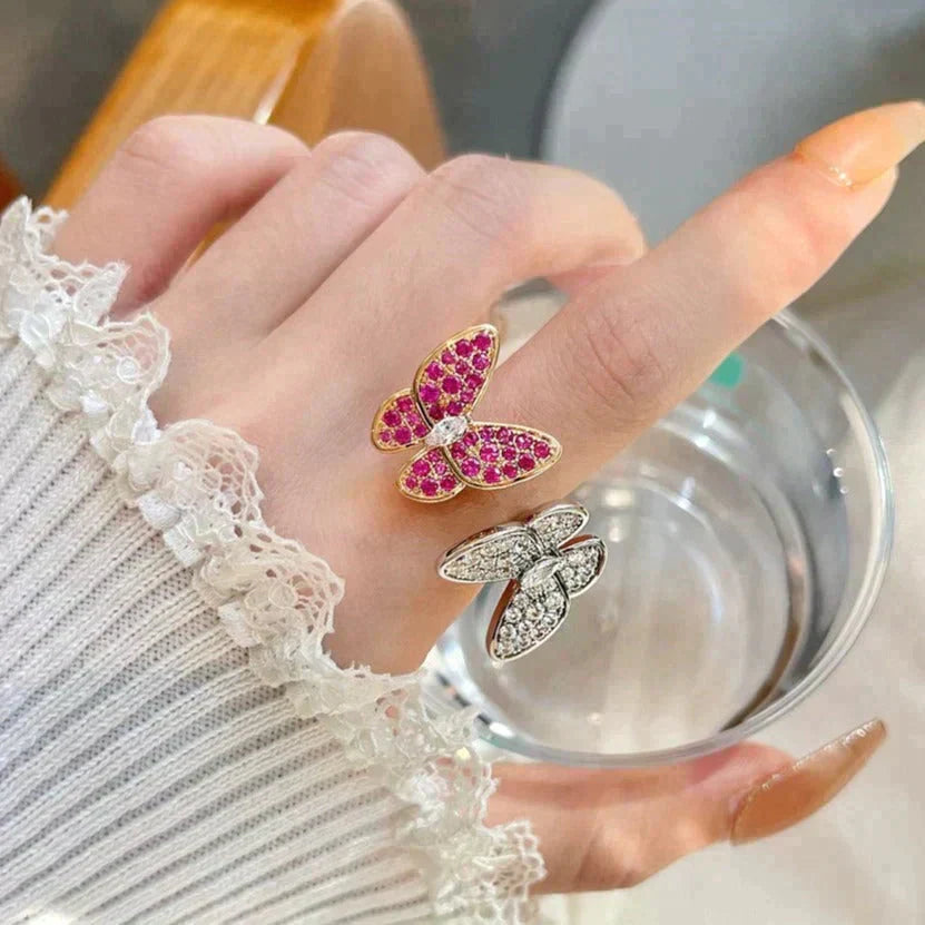 [AuraEcho]TWIN BUTTERFLY DIAMOND RING
