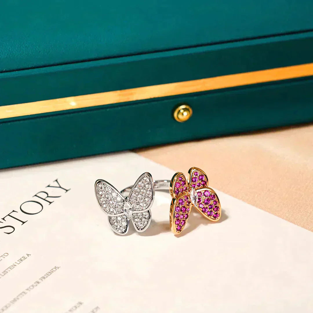 [AuraEcho]TWIN BUTTERFLY DIAMOND RING