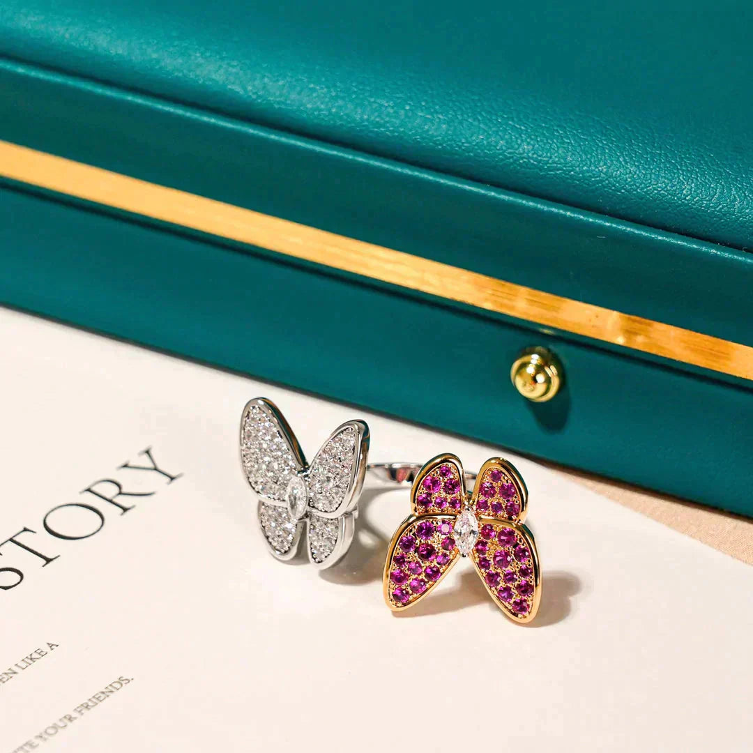 [AuraEcho]TWIN BUTTERFLY DIAMOND RING