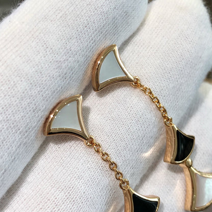 [AuraEcho]DREAM EARRINGS 3 MOTIFS ONYX MOP PINK GOLD