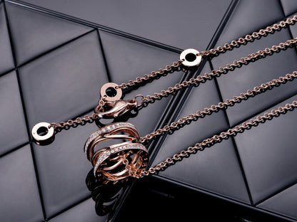 [AuraEcho]ZERO 1 PINK GOLD DIAMOND OPEN NECKLACE