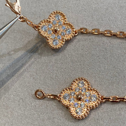 [AuraEcho] CLOVER 5 MOTIF FULL DIAMOND BRACELET COLLECTION