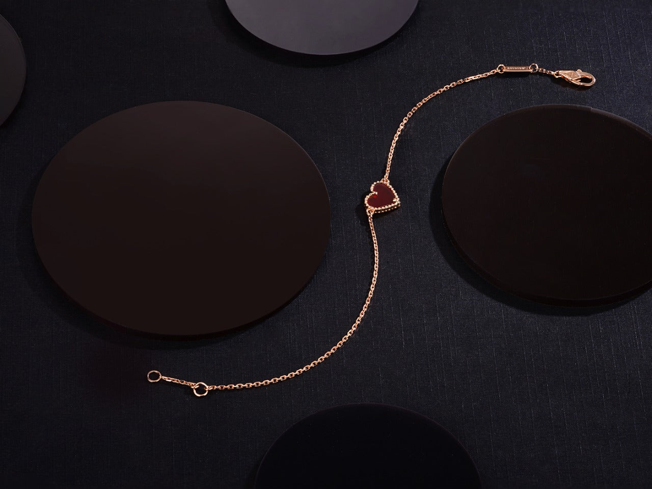 [AuraEcho]HEART CARNELIAN PINK GOLD BRACELET