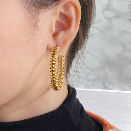 [AuraEcho]CLASH HOOP LARGE EARRINGS