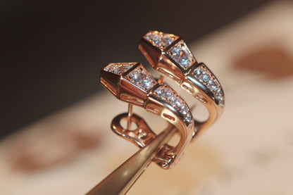 [AuraEcho]SERPENT PINK GOLD DIAMOND EARRINGS