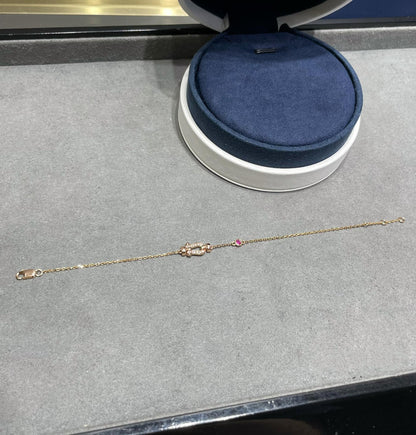 [AuraEcho]FORCE 10 DIAMOND CHAIN LINK PINK GOLD BRACELET