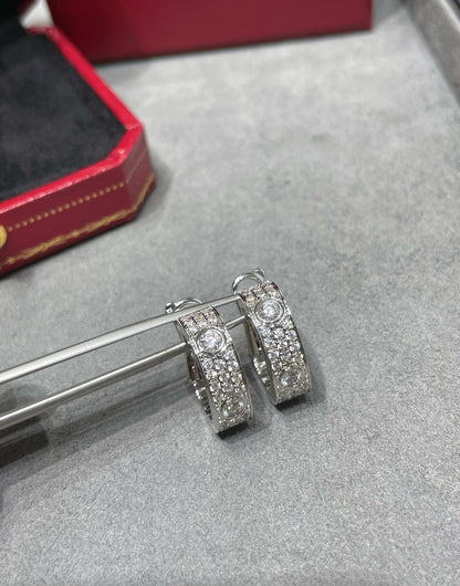 [AuraEcho]LOVE 5.5MM DIAMOND PAVED EARRINGS