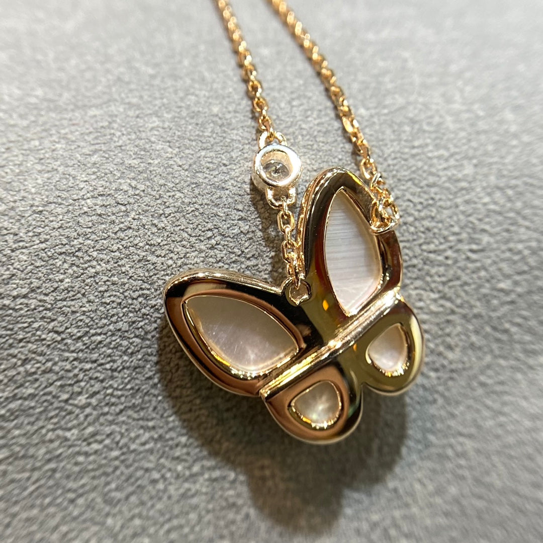 [AuraEcho]BUTTERFLY MOP DIAMOND NECKLACE