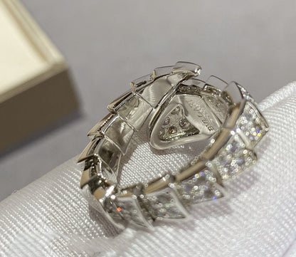 [AuraEcho]SERPENTI LARGE RING SILVER DIAMOND PAVED