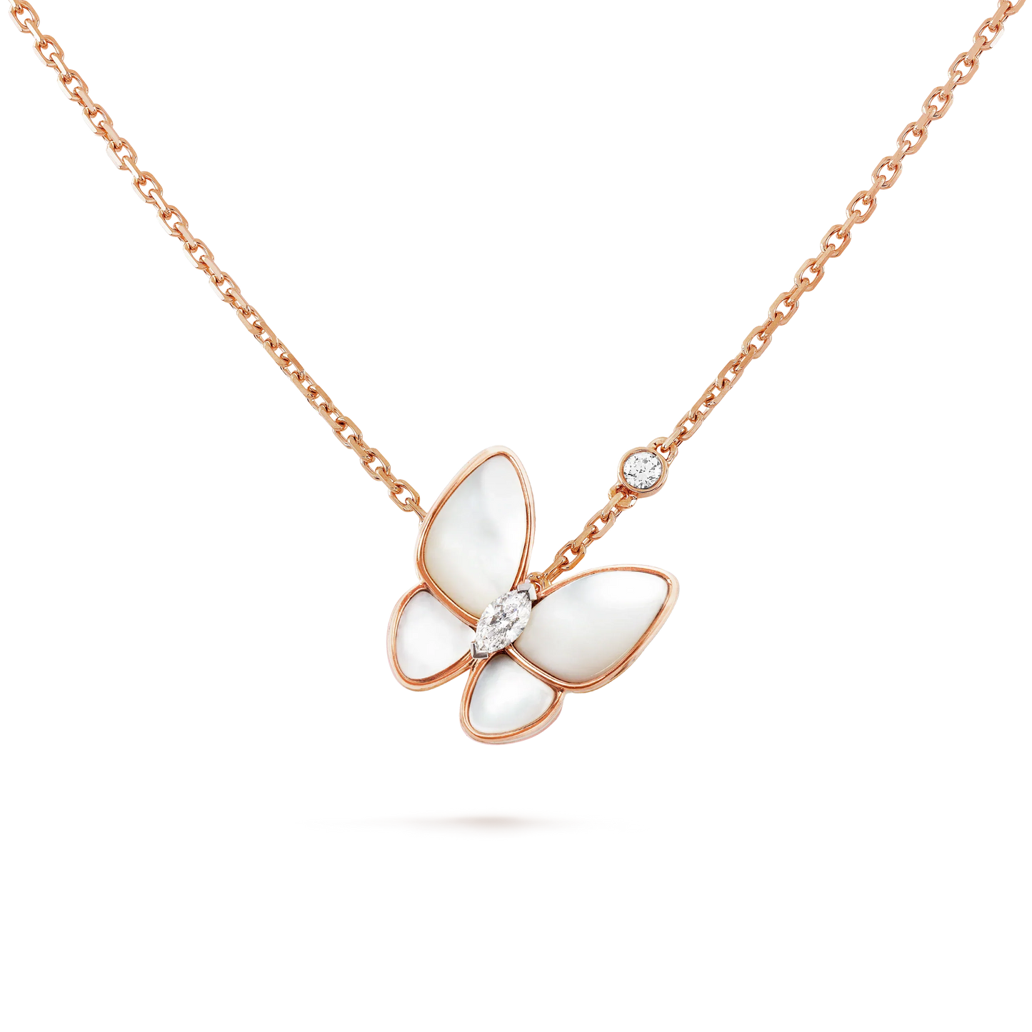 [AuraEcho]BUTTERFLY MOP DIAMOND NECKLACE