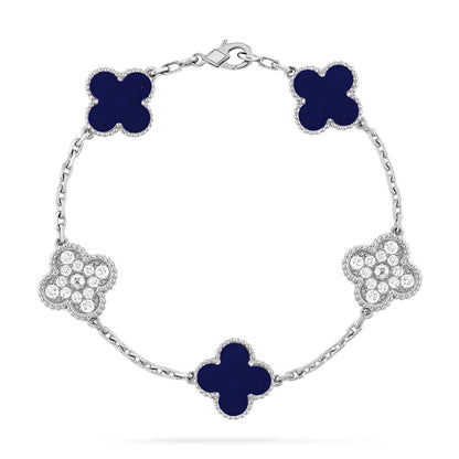[AuraEcho]CLOVER 5 MOTIF LAPIS LAZULI BRACELET COLLECTION